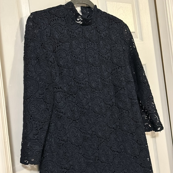 Zara navy blue lace shift dress size small - Picture 10 of 15